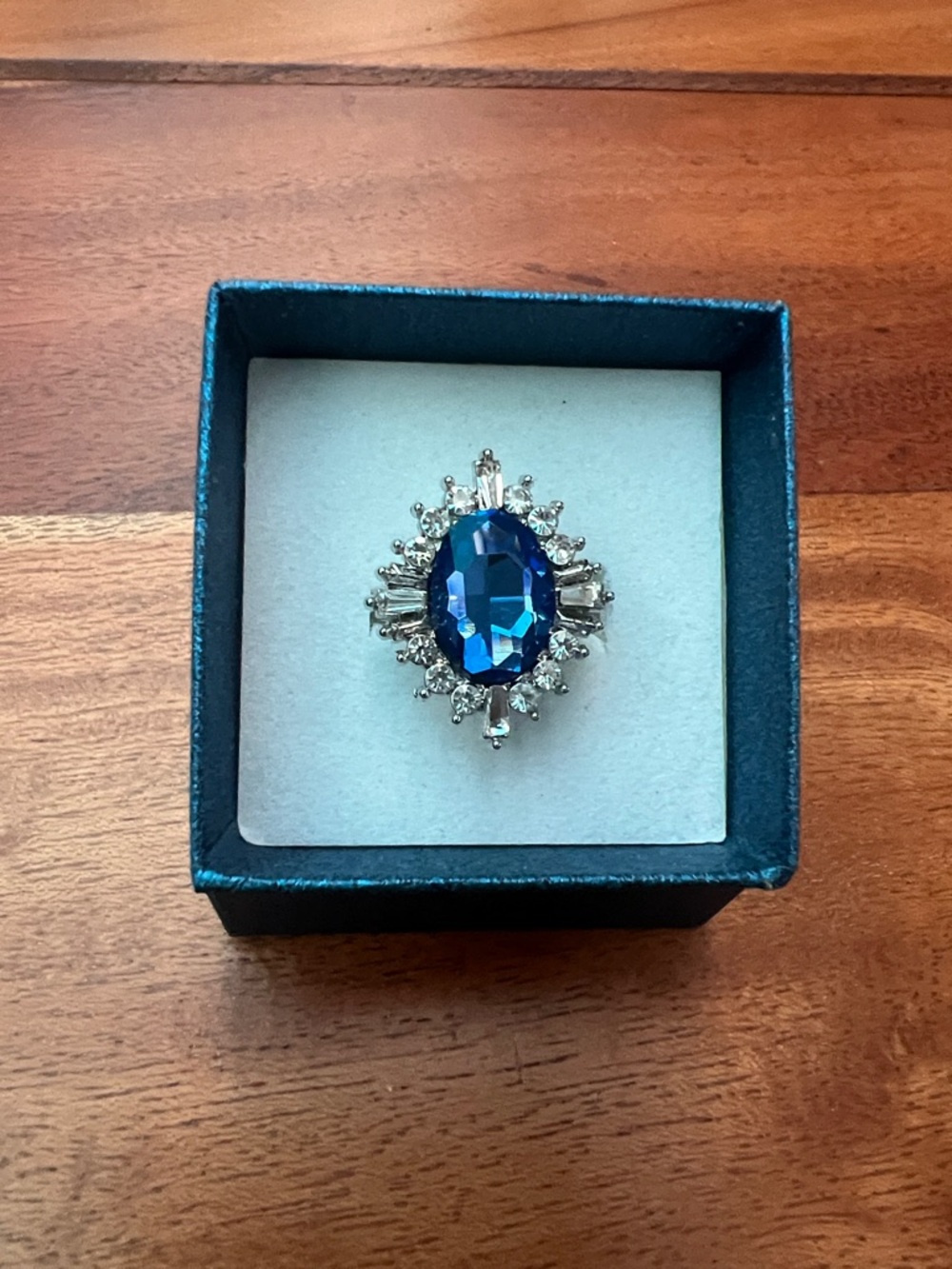 FAUX Sapphire and Diamond Fashion Ring